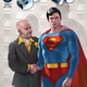 Lex Luthor trying to be chummy with a very apprehensive Superman.